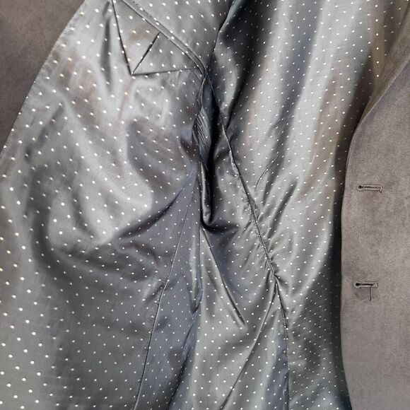 Michael Strahan NWT Brown Faux Suede Suit Coat Blazer Single Breasted Size 46S - Picture 9 of 11